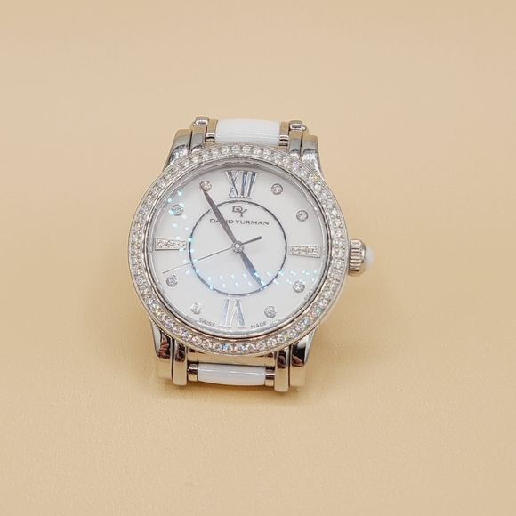 David Yurman Classic Quartz Watch With Diamond Bezel and White Ceramic - Picture 6 of 15